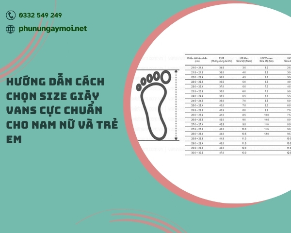 Cách chọn size giày Vans