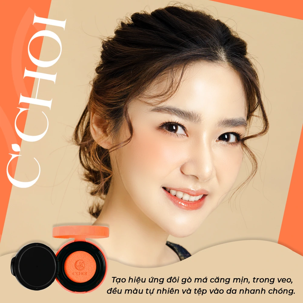 Phấn Nước Má Hồng C’choi Slim Cushion Blush giúp căng mịn trong veo đều màu