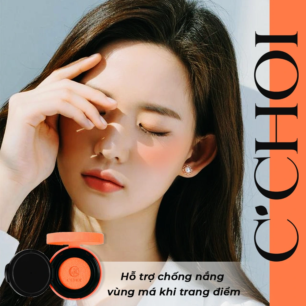 Phấn Nước Má Hồng C’choi Slim Cushion Blush giúp chống nắng vùng má