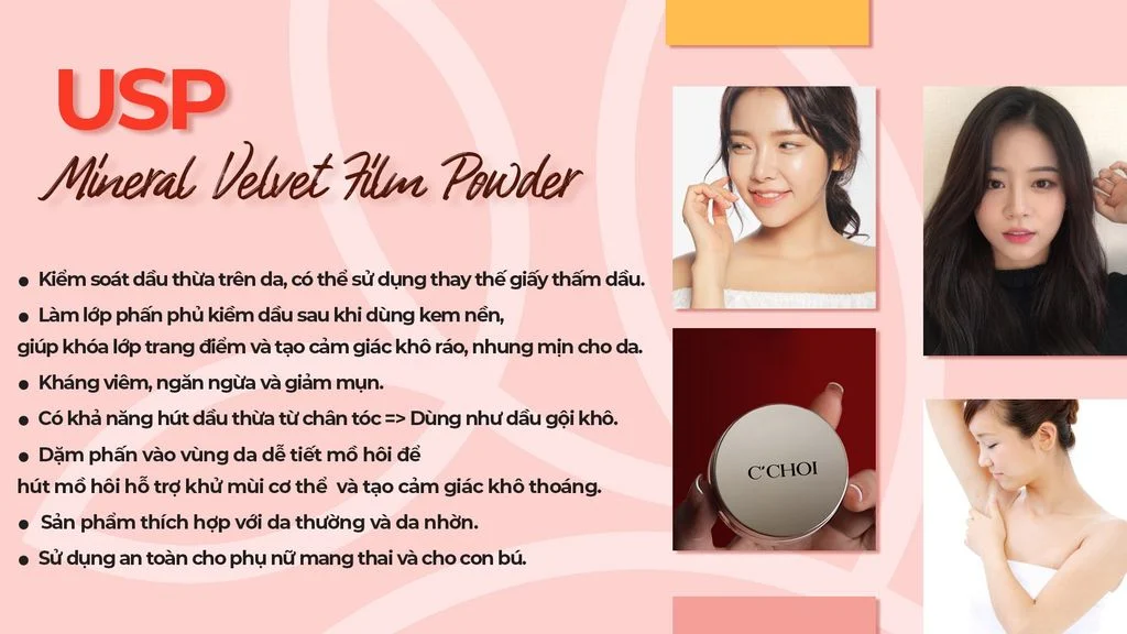 Ưu điểm nổi bật của phấn phủ C'Choi Mineral Velvet Film Powder