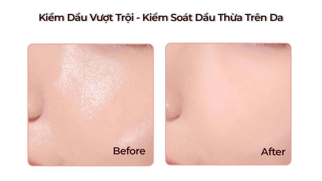 Trước và sau khi C’Choi Mineral Velvet Film Powder Foundation