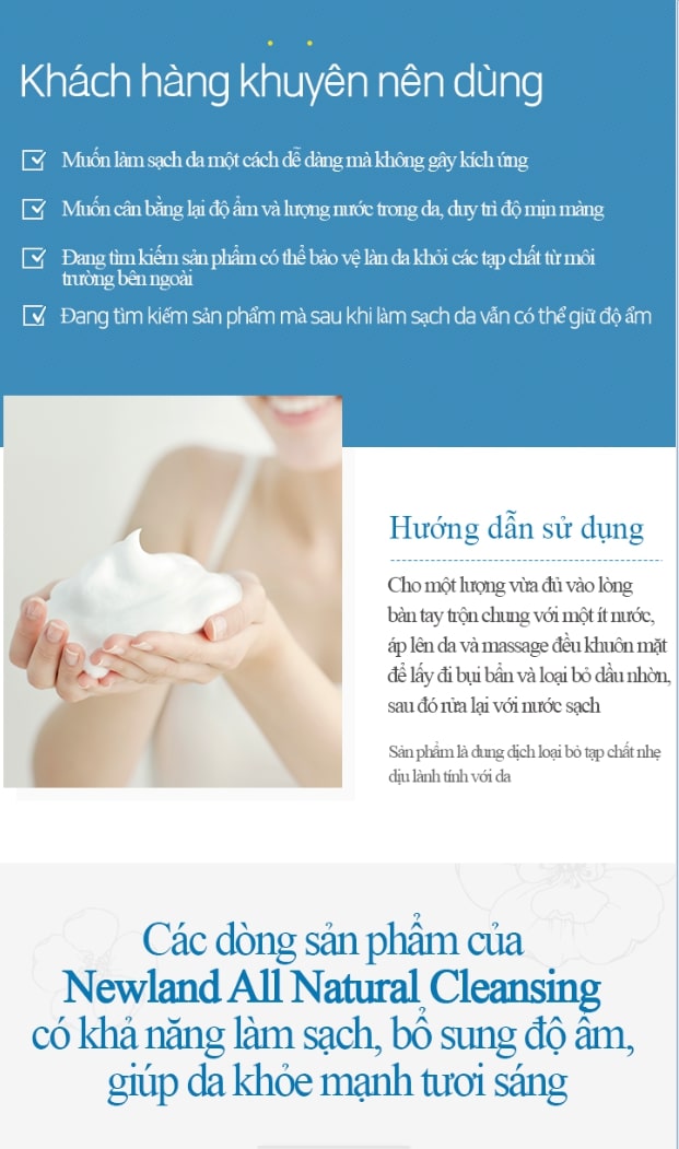 Cách sử dụng sữa rửa mặt Newland Pure Magic Foam Cleansing