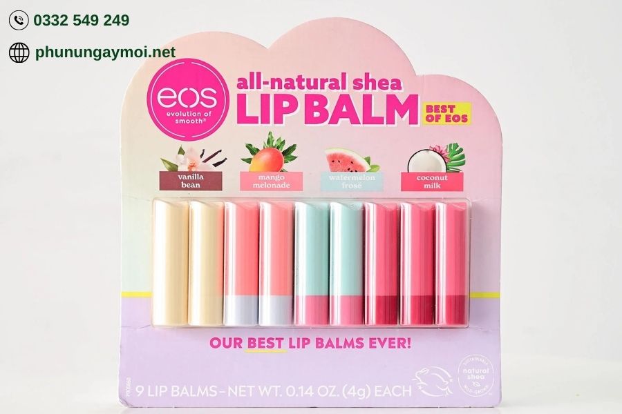 Son dưỡng trị thâm môi EOS Lip Balm có rất nhiều màu để bạn lựa chọn