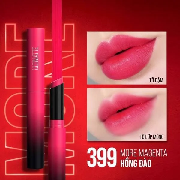 Màu son hồng cánh sen Maybelline New York Color Sensational Ultimatte 399