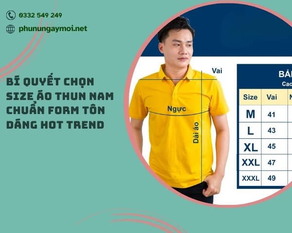 Cách chọn size áo thun Nam chuẩn theo chiều cao và cân nặng