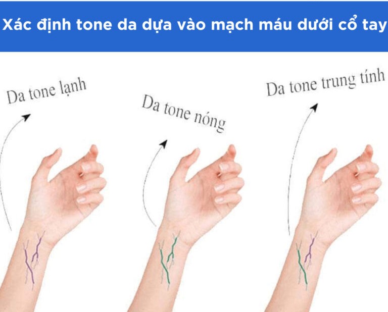 Xác định Undertone dựa vào mạch máu dưới cổ tay