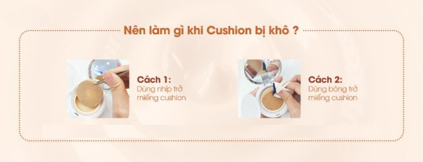 Dùng nhíp hoặc miếng mút lật miếng Cushion ngược lại