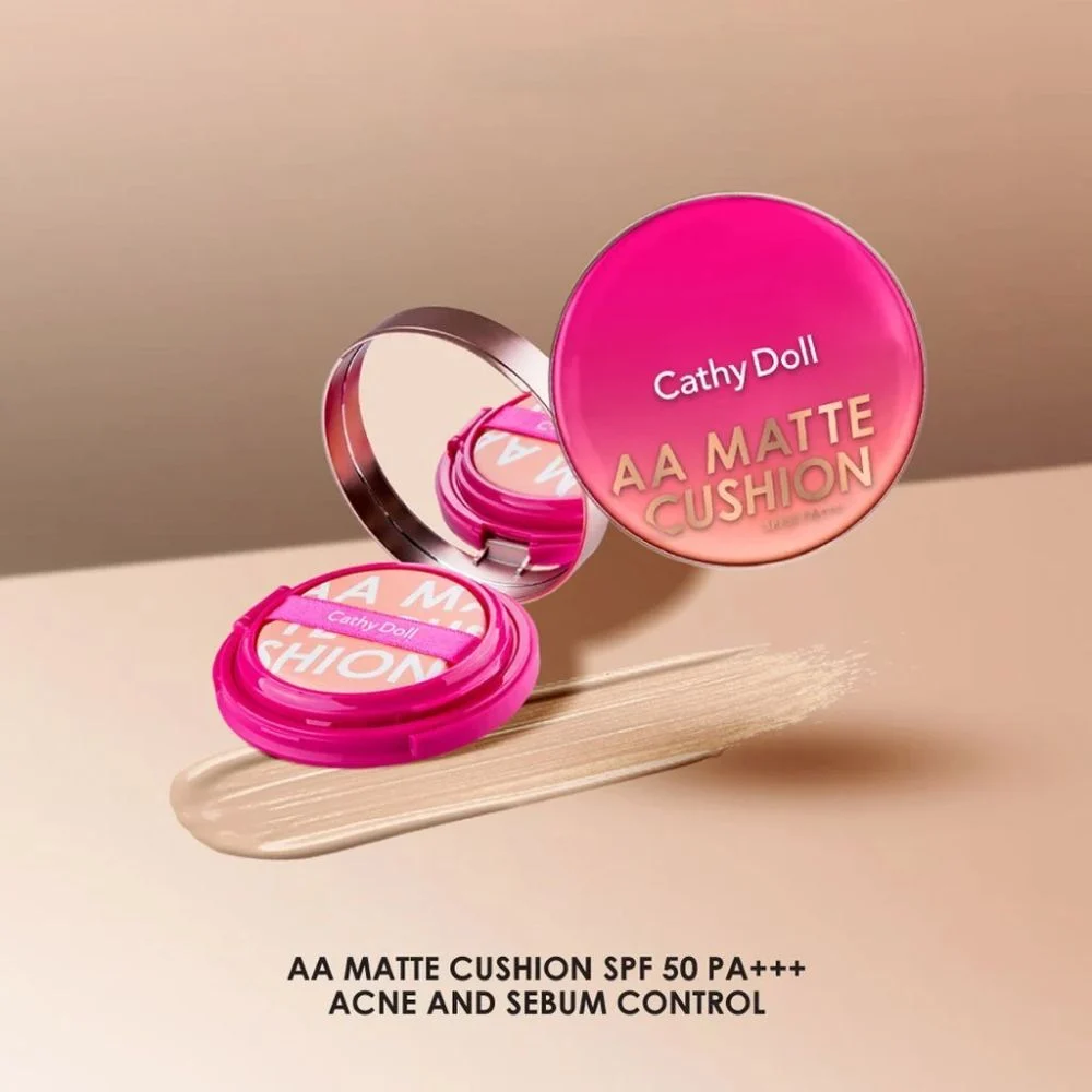 Cathy Doll Dạng Lì AA Matte Cushion SPF50 PA+++ Acne And Sebum Control