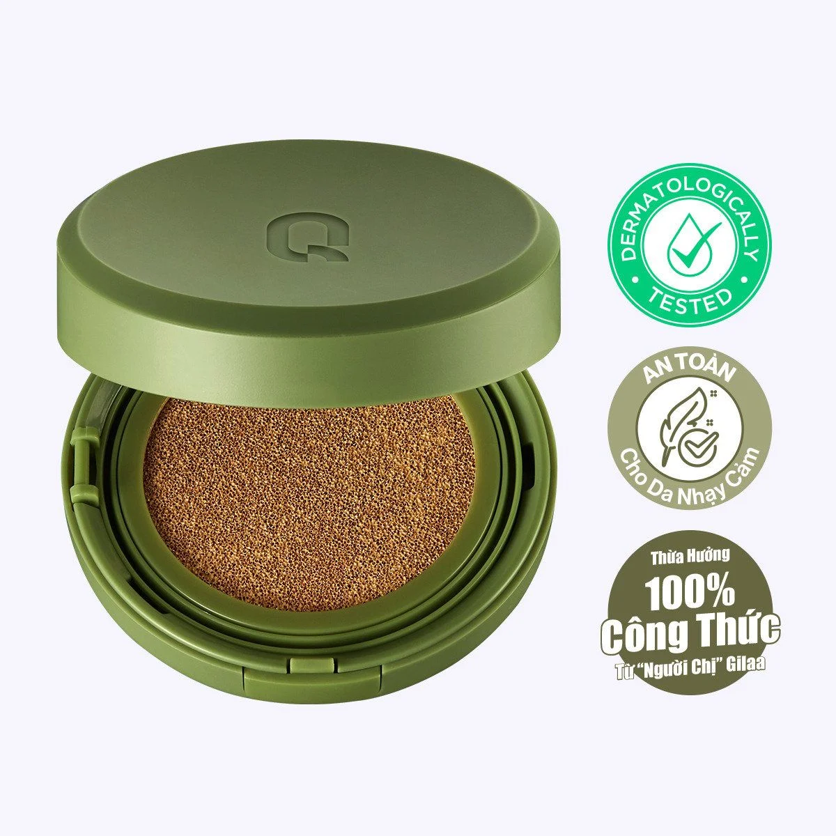 Cushion cho da khô - Siêu phấn nước che phủ GLAMRR Q Vegan Super Cover Cushion SPF50+/PA+++