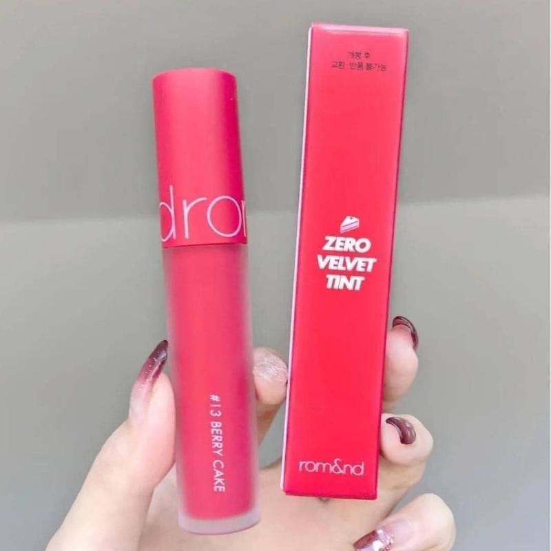 Son đỏ tươi Romand Zero Velvet Tint Màu 13 Berry Cake