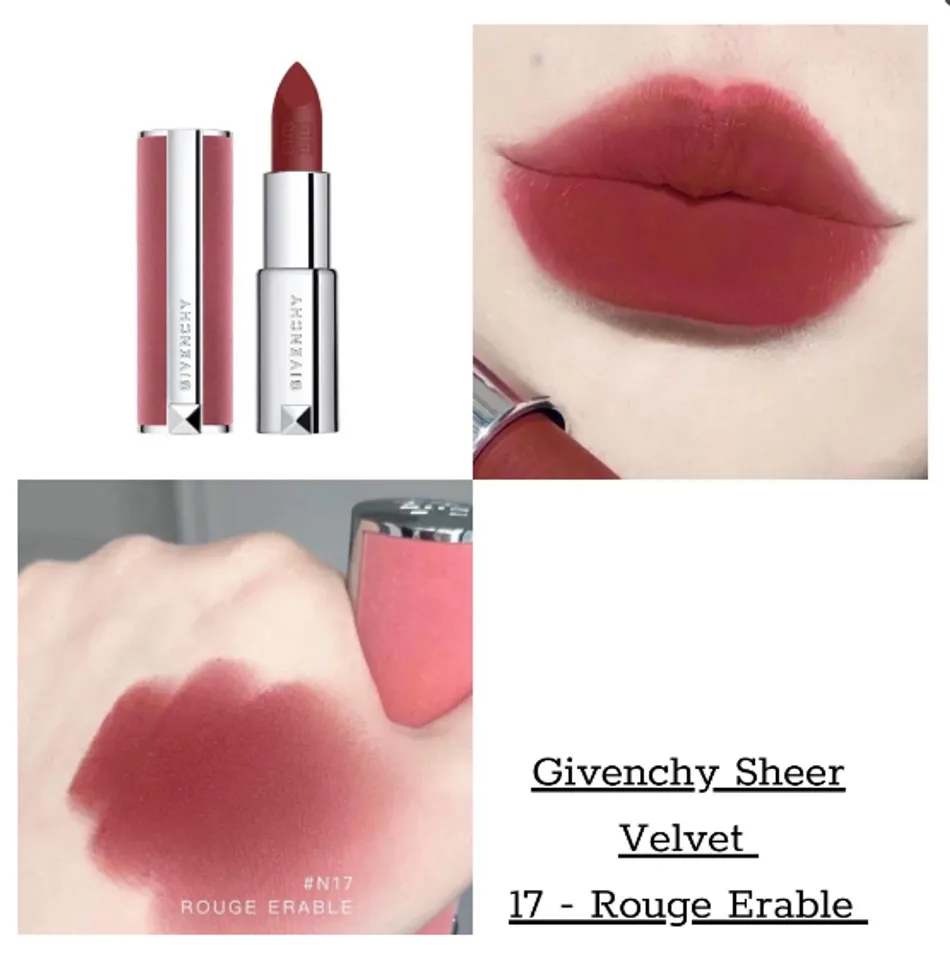 Son Givenchy Le Rouge Sheer Velvet Rouge Érable màu 17