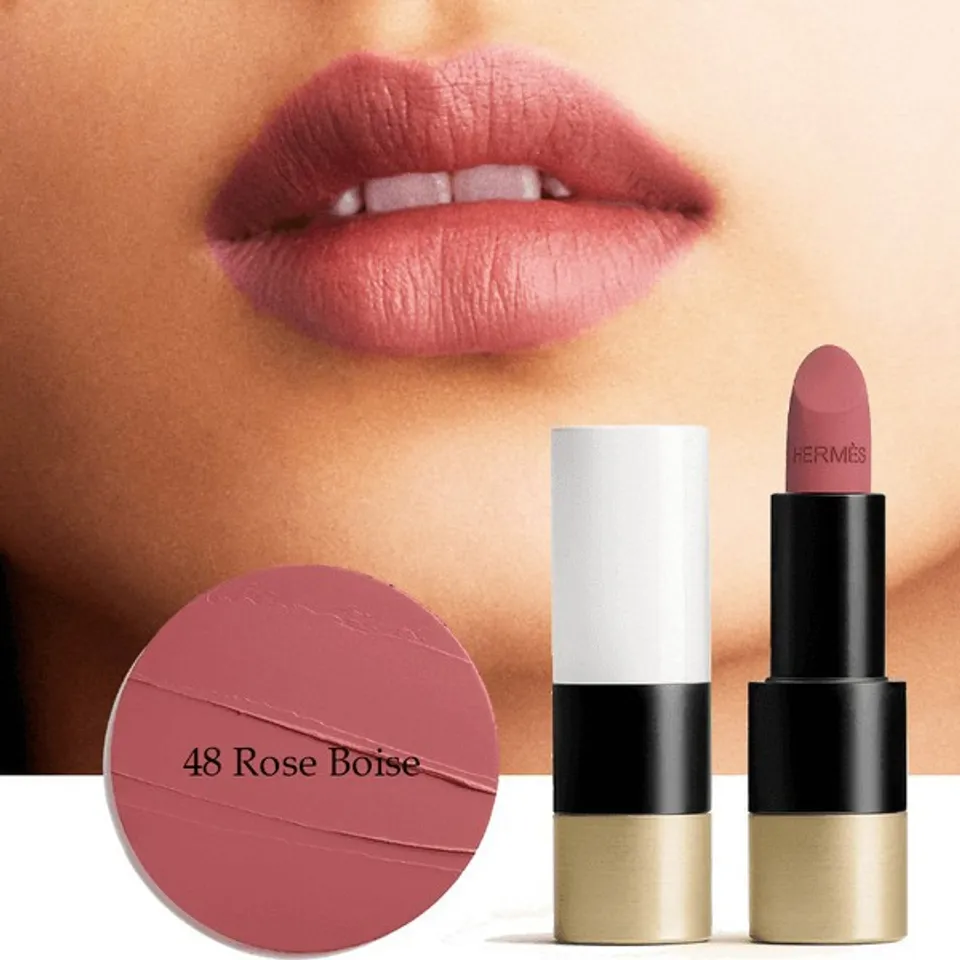 Son hồng đất Hermes Rose Boise Matte Lipstick màu 48