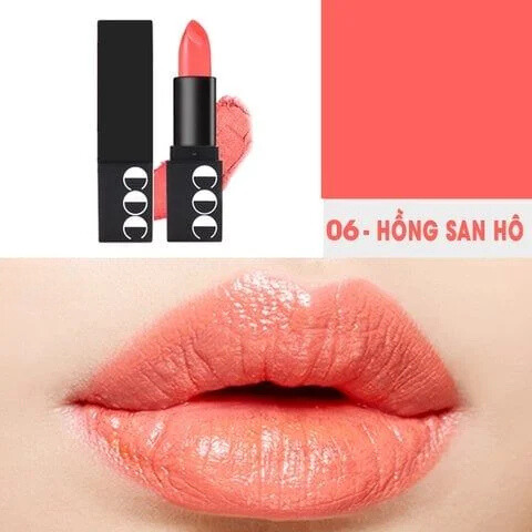 Son Momo First Chu Semi Matt Lipstick màu 06 hồng san hô