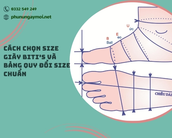 cách chọn size giày Biti’s