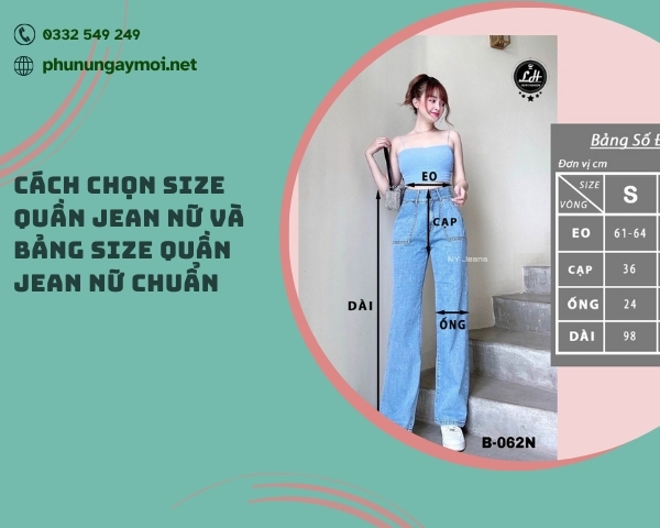 size quần Jeans nữ