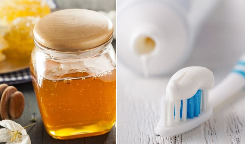 Sử dụng kem đánh răng và mật ong