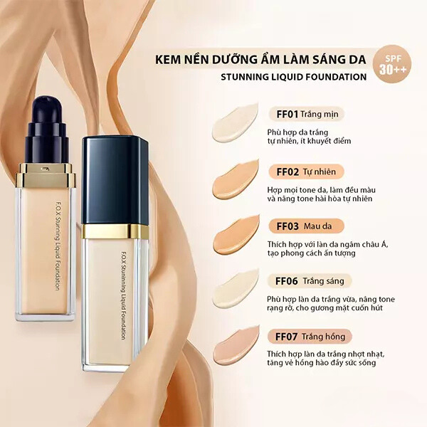 Kem nền F.O.X Stunning Liquid Foundation – Kem nền trang điểm tốt nhất hiện nay Kem nền F.O.X Stunning Liquid Foundation – Kem nền trang điểm tốt nhất hiện nay