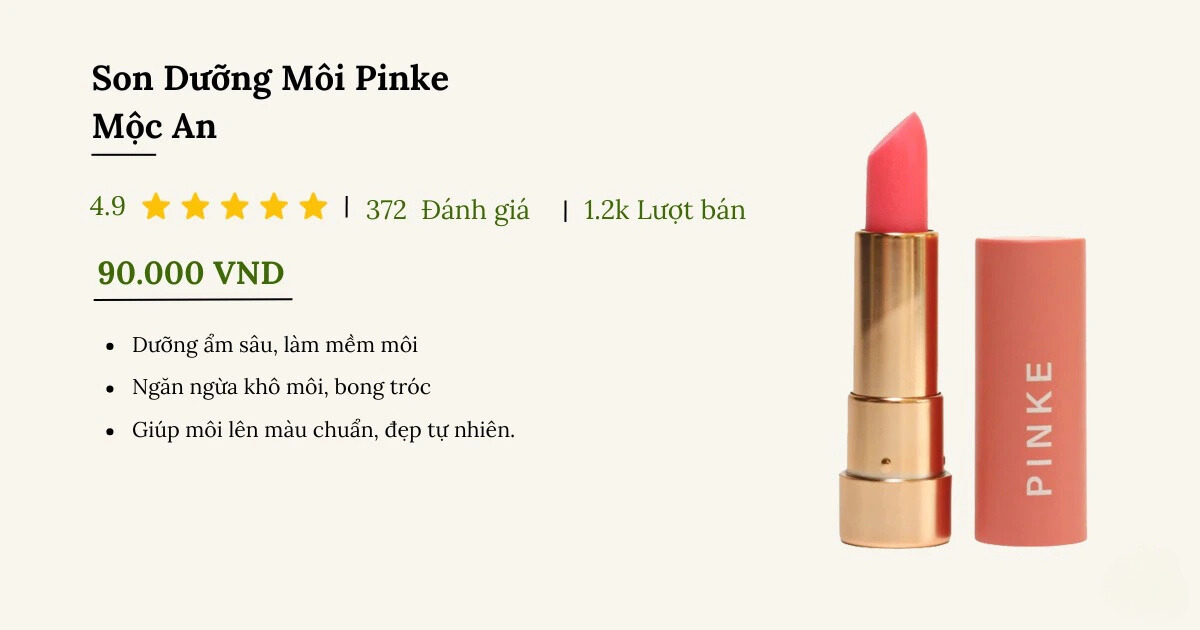 Son dưỡng môi sau khi xăm Pinke Mộc An