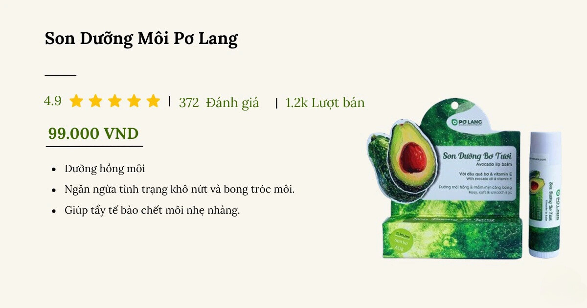 Son dưỡng môi sau khi xăm Pơ Lang