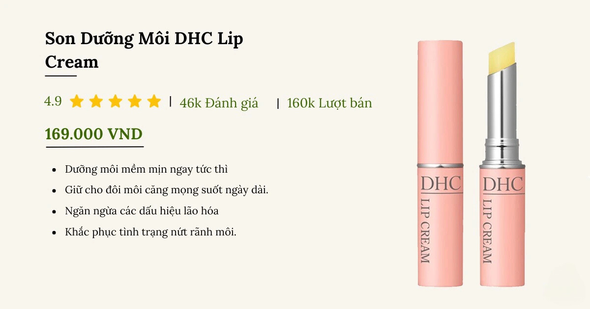 Son dưỡng môi sau khi xăm DHC Lip Cream