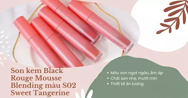 Son giá rẻ Black Rouge Mousse Blending màu S02 Sweet Tangerine