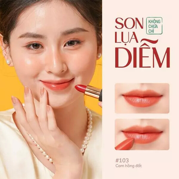 Son lụa diễm không chì Cỏ Mềm màu cam đất