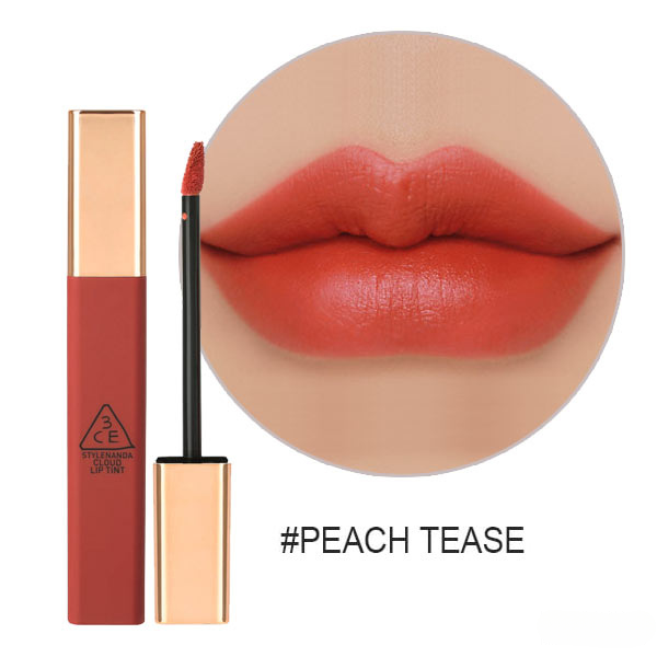 Son màu cam san hô 3CE Cloud Lip Tint Peach Tease