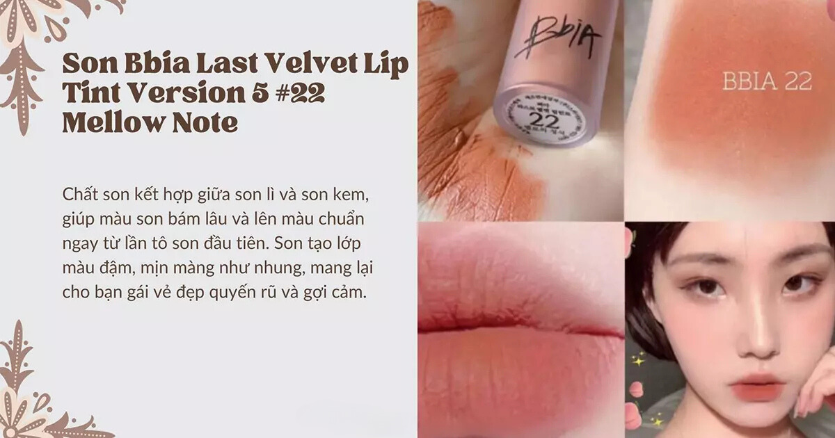 Son Bbia Last Velvet Lip Tint Version 5 #22 Mellow Note