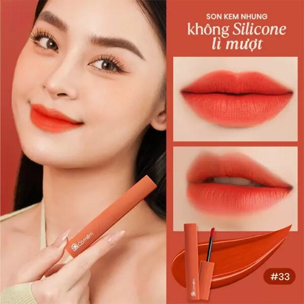 Son Kem Nhung Cỏ Mềm màu cam tươi