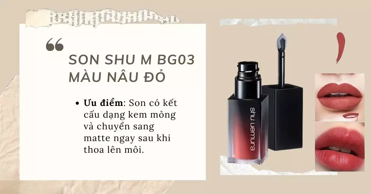 Son Shu Uemura M BG03 màu nâu đỏ