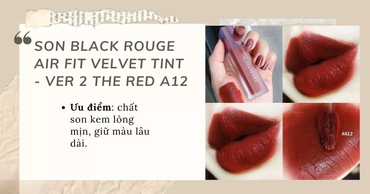 Son Black Rouge Air Fit Velvet Tint - Ver 2 A12