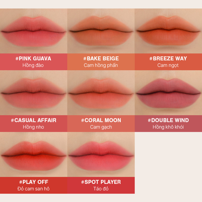 Son Kem 3CE Blur Water Tint - Son lì, mịn mượt nhẹ môi - Ảnh 7