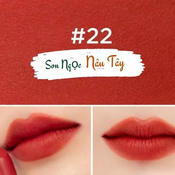 Son Ngọc không chì Cỏ Mềm – Màu 22 Mẫu Đơn - Son màu nâu tây Son Ngọc không chì Cỏ Mềm – Màu 22 Mẫu Đơn - Son màu nâu tây