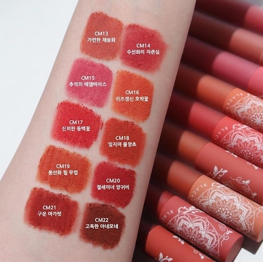 Bảng màu son Black Rouge Cream Matt Rouge ver 3 (10 màu)