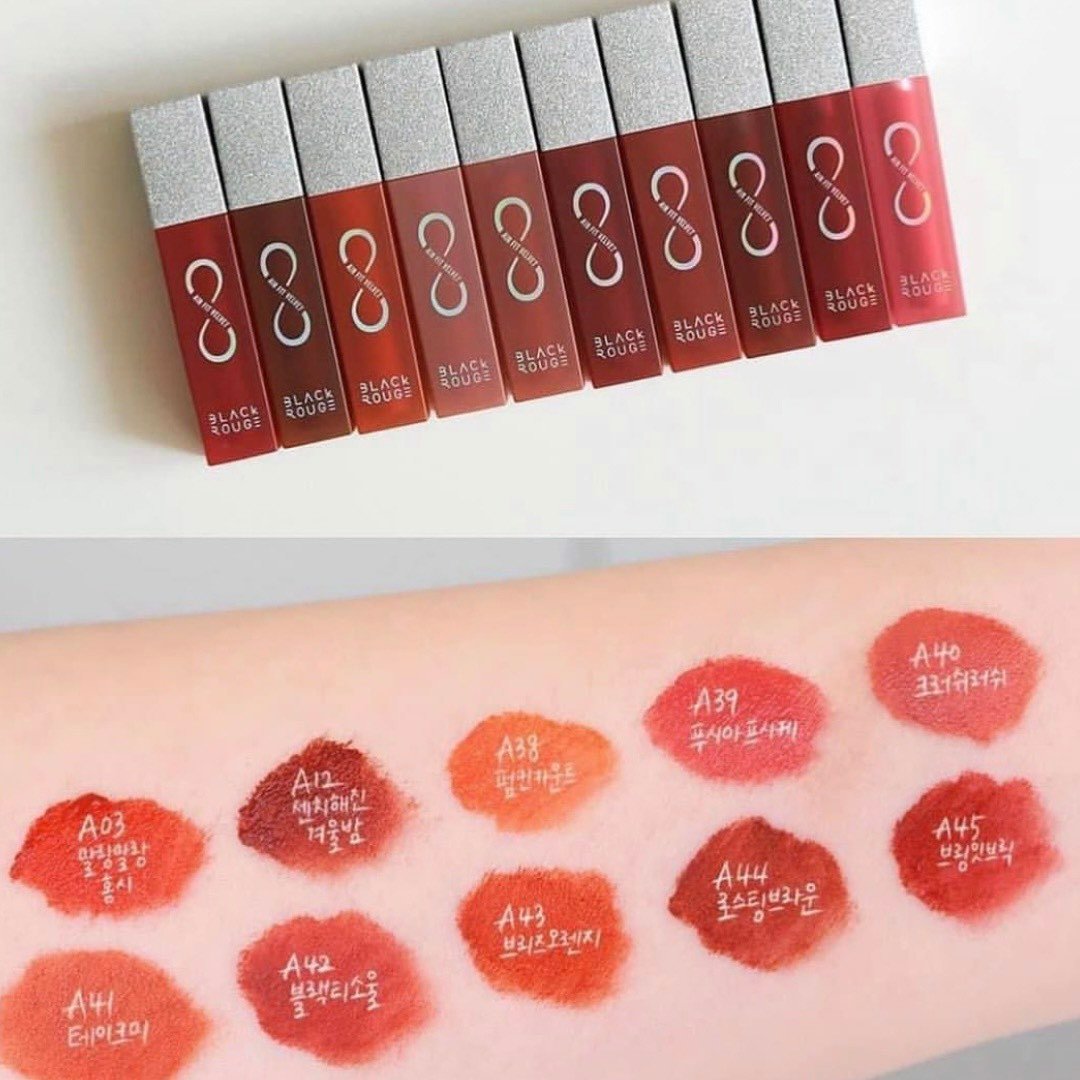 Bảng màu son Black Rouge ver 8 (10 màu)
