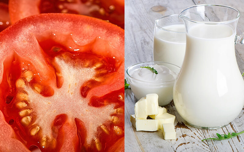 Mặt nạ cà chua + sữa tươi