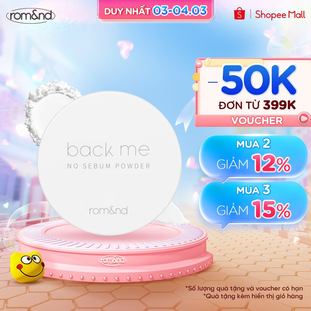 Thông tin sản phẩm phấn phủ dạng bột Romand Back Me No Sebum Powder 5g
