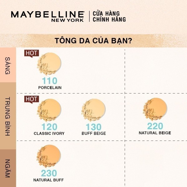 Bảng màu Fit Me Matte Poreless Powder