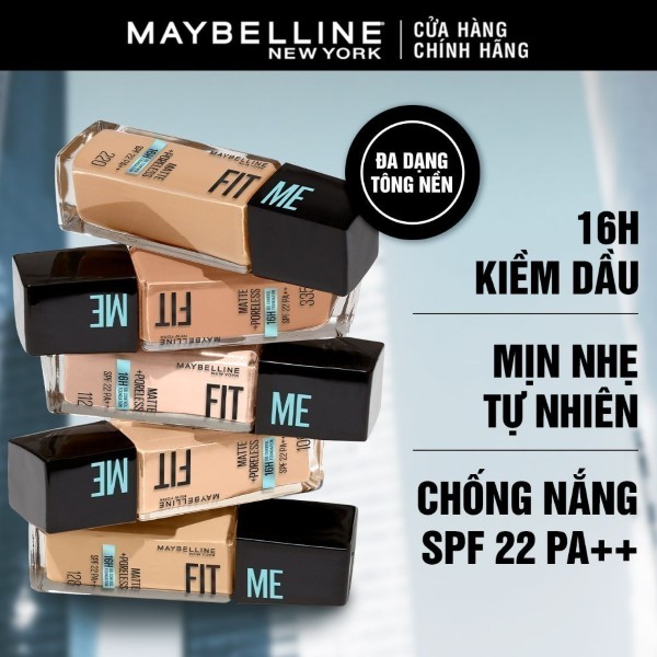 Vì sao bạn sẽ thích kem nền Fit Me Maybelline Matte Poreless Foundation 30ml?