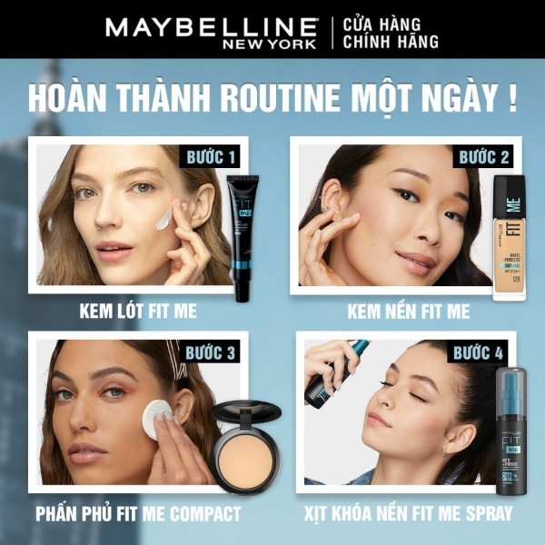 Hướng dẫn sử dụng kem nền Fit Me Maybelline Matte Poreless Foundation 30ml