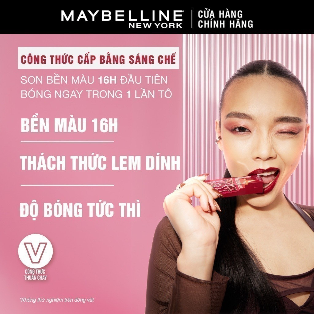 Son bóng bền màu nhẹ môi Superstay Vinyl Ink Maybelline New York 4.2ml - Ảnh 3