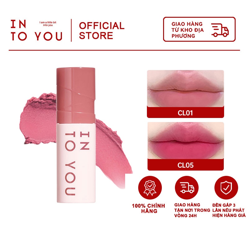 Thông tin chi tiết về INTO YOU Cool Tone Lip & Cheeks Mud tông màu cá tính chống dính cốc