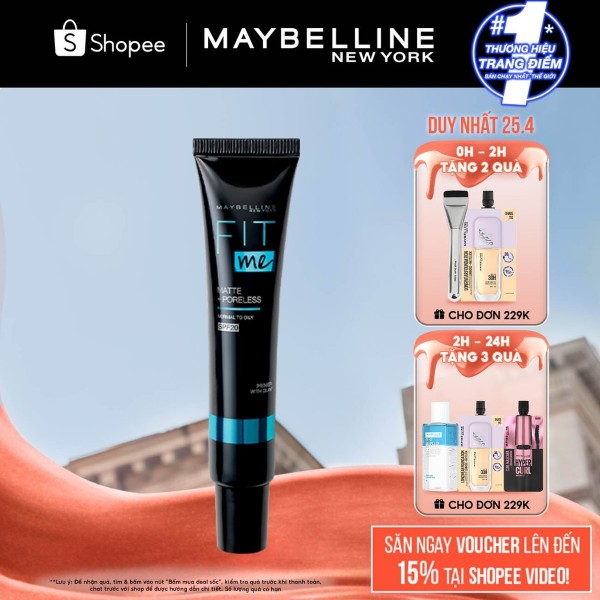 Thông tin sản phẩm kem lót kiềm dầu SPF 20 Fit Me Primer Matte+Poreless Maybelline New York 30ml