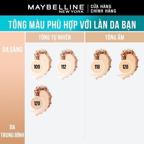 Phấn Phủ Fit Me Compact có đến 7 tông màu đa dạng
