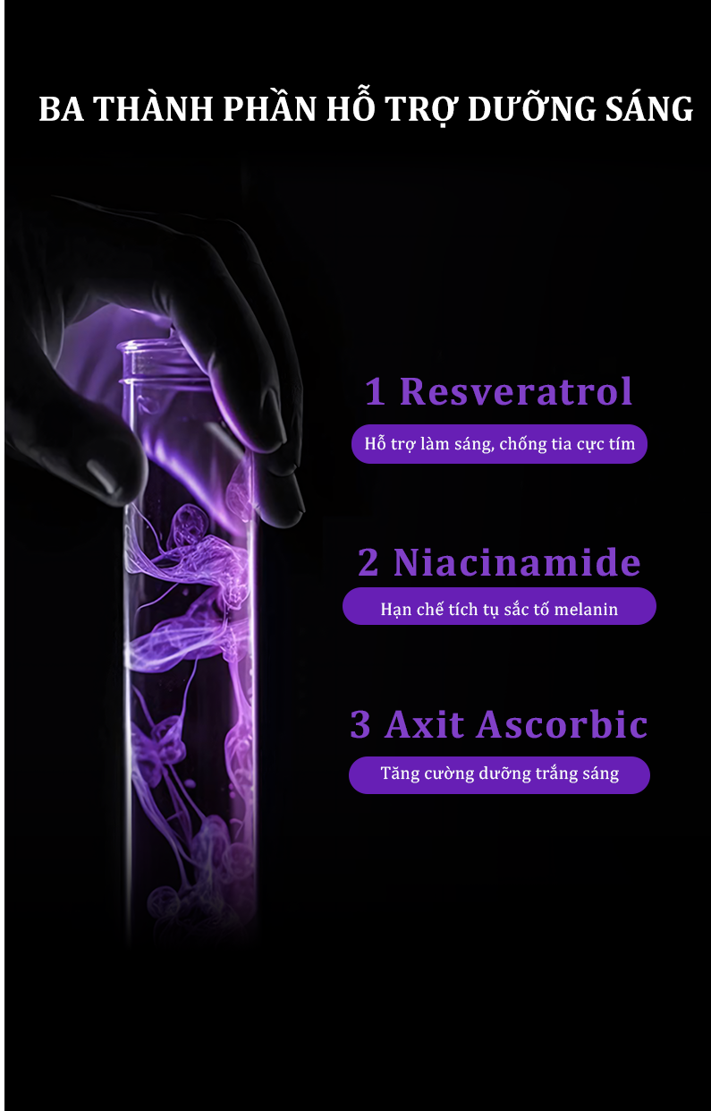 Dưỡng trắng da chuyên sâu với bộ ba thành phần cao cấp