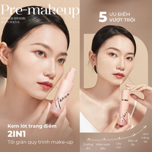 Công dụng chính kem lót makeup 2 in 1 HEXZE 30g