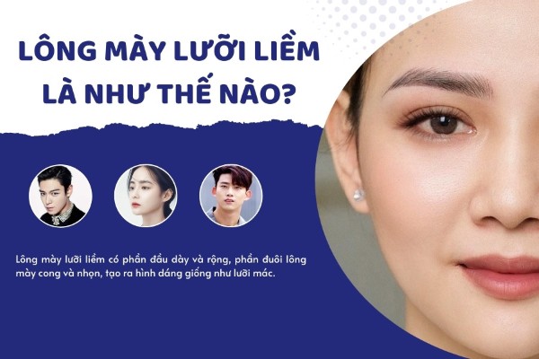 Lông mày lưỡi liềm góp phần tạo điểm nhấn cho khuôn mặt