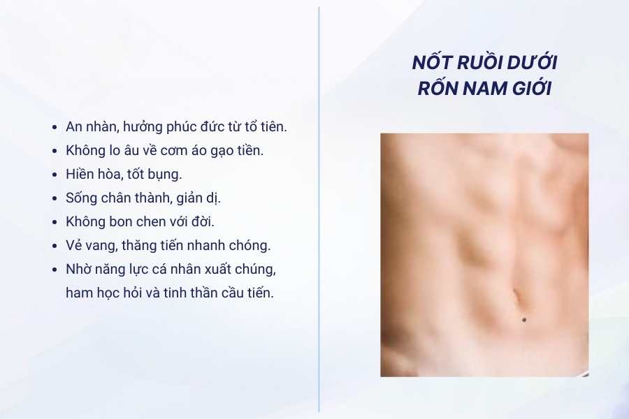 Nốt ruồi dưới rốn của nam giới – Dấu hiệu của cuộc sống sung túc, bình an
