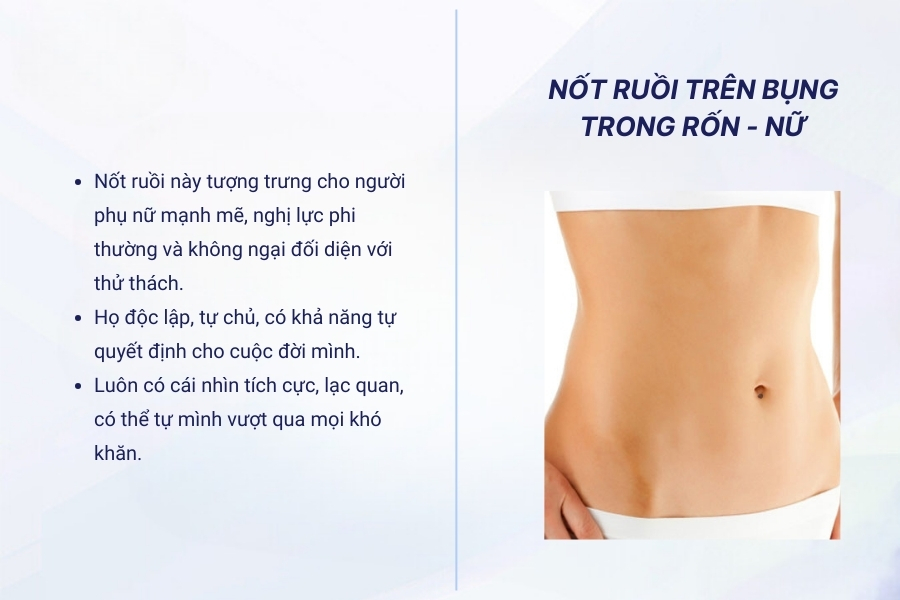 Nốt ruồi trong rốn của nữ giới thể hiện cho người phụ nữ thành công