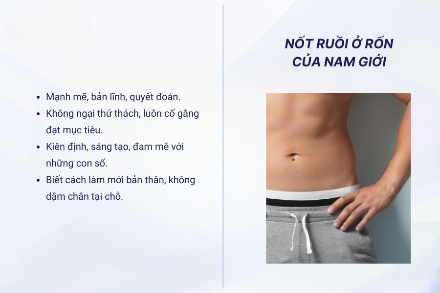 Nốt ruồi trong rốn của nam giới – Người đàn ông mạnh mẽ, lãng mạn và quyết đoán